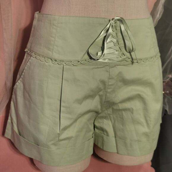 Ank Rouge Green Shorts Women's Small Boho Party Casual Summer Japan Import Cute - Picture 1 of 12